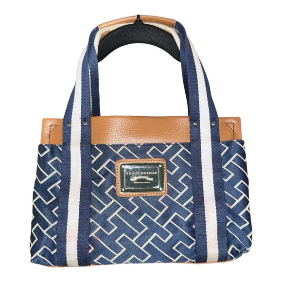 Tommy Hilfiger Handbags - Vintage Tommy Hilfiger Small Bag Navy blue&white Monogram Pattern